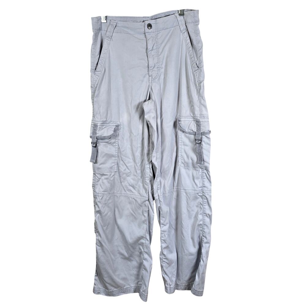 American Eagle Cargo Pants Women's 4R Blue Super High Rise Baggy Beach Summer